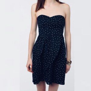Urban Outfitters Star Print Strapless Dress Blue Size Small Sweetheart Mini Boho